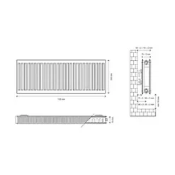 Flomasta Type 21 Double-Panel Plus Single Convector Radiator 500 x 1100mm White 4312BTU -Heating Radiators Store 138XP A4