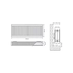 Flomasta Type 22 Double-Panel Double Convector Radiator 400 x 1100mm White 4571BTU 10 Flomasta Type 22 Double-Panel Double Convector Radiator 400 x 1100mm White 4571BTU -Heating Radiators Store 141XP A4