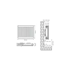 Flomasta Type 11 Single-Panel Single Convector Radiator 300 x 600mm White 1065BTU 10 Flomasta Type 11 Single-Panel Single Convector Radiator 300 x 600mm White 1065BTU -Heating Radiators Store 165XP A4