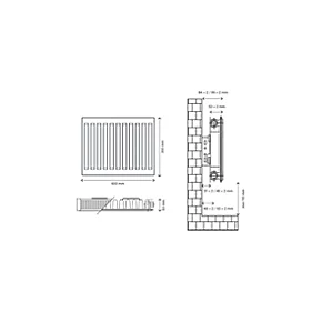 Flomasta Type 11 Single-Panel Single Convector Radiator 300 x 600mm White 1065BTU 5 Flomasta Type 11 Single-Panel Single Convector Radiator 300 x 600mm White 1065BTU - Image 5
