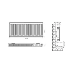 Flomasta Type 11 Single-Panel Single Convector Radiator 500 x 1100mm White 3050BTU -Heating Radiators Store 196XP A4