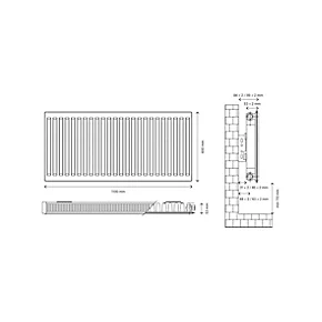 Flomasta Type 11 Single-Panel Single Convector Radiator 600 x 1100mm White 3568BTU 5 Flomasta Type 11 Single-Panel Single Convector Radiator 600 x 1100mm White 3568BTU - Image 5