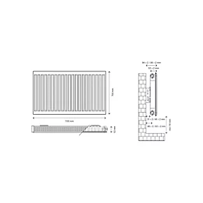 Flomasta Type 11 Single-Panel Single Convector Radiator 700 x 1100mm White 4070BTU 5 Flomasta Type 11 Single-Panel Single Convector Radiator 700 x 1100mm White 4070BTU - Image 5