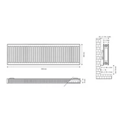 Flomasta Type 21 Double-Panel Plus Single Convector Radiator 500 x 1400mm White 5489BTU 10 Flomasta Type 21 Double-Panel Plus Single Convector Radiator 500 x 1400mm White 5489BTU -Heating Radiators Store 308XP A4