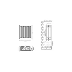 Flomasta Type 22 Double-Panel Double Convector Radiator 500 x 500mm White 2511BTU -Heating Radiators Store 316XP A4