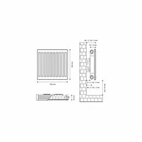 Flomasta Type 11 Single-Panel Single Convector Radiator 500 x 500mm White 1386BTU 5 Flomasta Type 11 Single-Panel Single Convector Radiator 500 x 500mm White 1386BTU - Image 5
