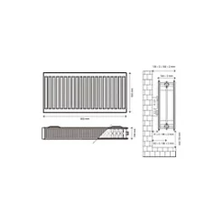Flomasta Type 22 Double-Panel Double Convector Radiator 500 x 900mm White 4519BTU -Heating Radiators Store 344XP A4