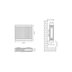 Flomasta Type 21 Double-Panel Plus Single Convector Radiator 500 x 600mm White 2352BTU -Heating Radiators Store 352XP A4