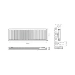 Flomasta Type 11 Single-Panel Single Convector Radiator 600 x 1400mm White 4542BTU -Heating Radiators Store 365XP A4