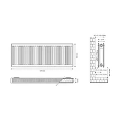 Flomasta Type 21 Double-Panel Plus Single Convector Radiator 500 x 1200mm White 4705BTU 10 Flomasta Type 21 Double-Panel Plus Single Convector Radiator 500 x 1200mm White 4705BTU -Heating Radiators Store 417XP A4