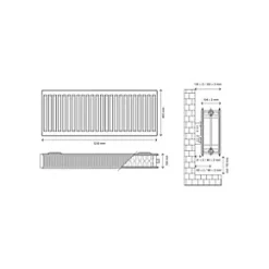 Flomasta Type 22 Double-Panel Double Convector Radiator 400 x 1200mm White 4987BTU -Heating Radiators Store 428XP A4