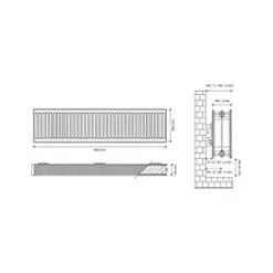 Flomasta Type 22 Double-Panel Double Convector Radiator 300 x 1800mm White 5815BTU 10 Flomasta Type 22 Double-Panel Double Convector Radiator 300 x 1800mm White 5815BTU -Heating Radiators Store 447XP A4