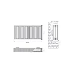 Flomasta Type 22 Double-Panel Double Convector Radiator 600 x 900mm White 5249BTU -Heating Radiators Store 473XP A4