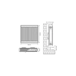 Flomasta Type 21 Double-Panel Plus Single Convector Radiator 600 x 600mm White 2736BTU -Heating Radiators Store 504XP A4