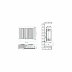 Flomasta Type 22 Double-Panel Double Convector Radiator 400 x 600mm White 2493BTU -Heating Radiators Store 506XP A4
