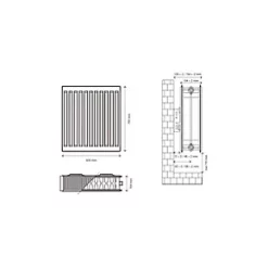 Flomasta Type 22 Double-Panel Double Convector Radiator 700 x 600mm White 3955BTU -Heating Radiators Store 511XP A2
