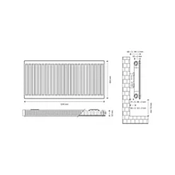 Flomasta Type 11 Single-Panel Single Convector Radiator 600 x 1200mm White 3893BTU 10 Flomasta Type 11 Single-Panel Single Convector Radiator 600 x 1200mm White 3893BTU -Heating Radiators Store 515XP A4