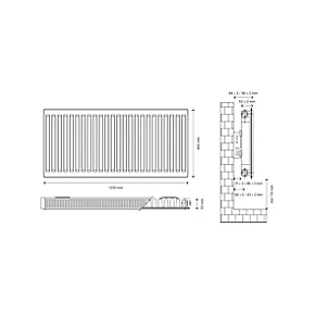 Flomasta Type 11 Single-Panel Single Convector Radiator 600 x 1200mm White 3893BTU 5 Flomasta Type 11 Single-Panel Single Convector Radiator 600 x 1200mm White 3893BTU - Image 5