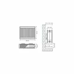 Flomasta Type 22 Double-Panel Double Convector Radiator 300 x 800mm White 2584BTU -Heating Radiators Store 557XP A4