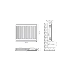 Flomasta Type 11 Single-Panel Single Convector Radiator 600 x 900mm White 2920BTU -Heating Radiators Store 585XP A4