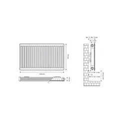 Flomasta Type 11 Single-Panel Single Convector Radiator 700 x 1200mm White 4440BTU -Heating Radiators Store 597XP A4