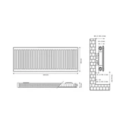 Flomasta Type 11 Single-Panel Single Convector Radiator 300 x 1200mm White 2130BTU -Heating Radiators Store 605XP A4