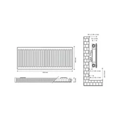 Flomasta Type 11 Single-Panel Single Convector Radiator 400 x 1000mm White 2284BTU 10 Flomasta Type 11 Single-Panel Single Convector Radiator 400 x 1000mm White 2284BTU -Heating Radiators Store 621XP A4