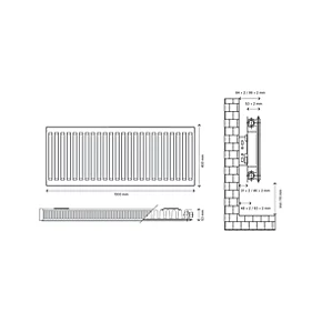 Flomasta Type 11 Single-Panel Single Convector Radiator 400 x 1000mm White 2284BTU 5 Flomasta Type 11 Single-Panel Single Convector Radiator 400 x 1000mm White 2284BTU - Image 5