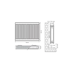Flomasta Type 21 Double-Panel Plus Single Convector Radiator 600 x 700mm White 3192BTU 5 Flomasta Type 21 Double-Panel Plus Single Convector Radiator 600 x 700mm White 3192BTU - Image 5