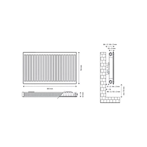 Flomasta Type 11 Single-Panel Single Convector Radiator 700 x 900mm White 3330BTU 5 Flomasta Type 11 Single-Panel Single Convector Radiator 700 x 900mm White 3330BTU - Image 5