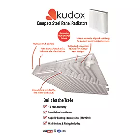 Kudox Premium Type 21 Double-Panel Plus Single Convector Radiator 600 x 700mm White 3181BTU 6 Kudox Premium Type 21 Double-Panel Plus Single Convector Radiator 600 x 700mm White 3181BTU - Image 6