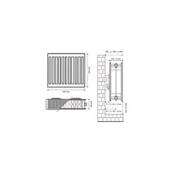 Flomasta Type 22 Double-Panel Double Convector Radiator 500 x 600mm White 3013BTU -Heating Radiators Store 700XP A4