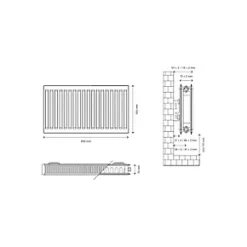Flomasta Type 21 Double-Panel Plus Single Convector Radiator 500 x 800mm White 3136BTU -Heating Radiators Store 716XP A4