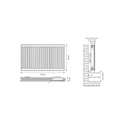 Flomasta Type 11 Single-Panel Single Convector Radiator 700 x 1000mm White 3700BTU -Heating Radiators Store 732XP A4