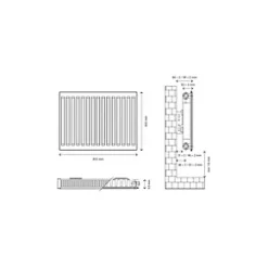 Flomasta Type 11 Single-Panel Single Convector Radiator 600 x 800mm White 2595BTU -Heating Radiators Store 759XP A4
