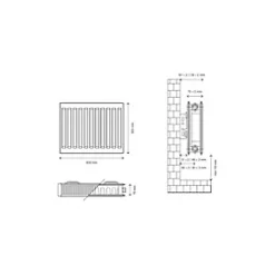 Flomasta Type 21 Double-Panel Plus Single Convector Radiator 300 x 800mm White 2068BTU 8 Flomasta Type 21 Double-Panel Plus Single Convector Radiator 300 x 800mm White 2068BTU -Heating Radiators Store 775XP A3