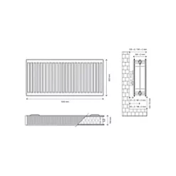 Flomasta Type 22 Double-Panel Double Convector Radiator 600 x 1000mm White 5832BTU 10 Flomasta Type 22 Double-Panel Double Convector Radiator 600 x 1000mm White 5832BTU -Heating Radiators Store 813XP A4