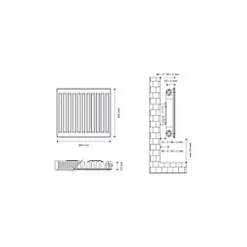 Flomasta Type 11 Single-Panel Single Convector Radiator 500 x 800mm White 2218BTU -Heating Radiators Store 847XP A4