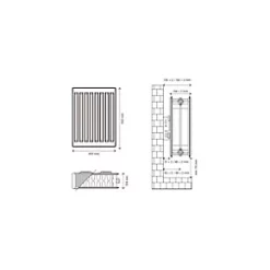 Flomasta Type 22 Double-Panel Double Convector Radiator 600 x 400mm White 2333BTU -Heating Radiators Store 870XP A4