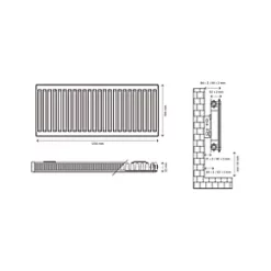 Flomasta Type 11 Single-Panel Single Convector Radiator 500 x 1200mm White 3327BTU -Heating Radiators Store 938XP A4
