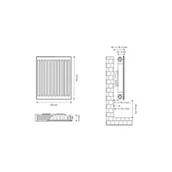 Flomasta Type 11 Single-Panel Single Convector Radiator 700 x 600mm White 2220BTU -Heating Radiators Store 941XP A4