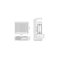 Flomasta Type 21 Double-Panel Plus Single Convector Radiator 500 x 700mm White 2744BTU -Heating Radiators Store 979XP A4