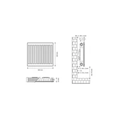 Flomasta Type 11 Single-Panel Single Convector Radiator 500 x 900mm White 2496BTU -Heating Radiators Store 988XP A4